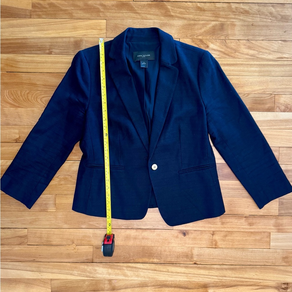 Ann Taylor Factory Navy Blazer with Single Gold Button